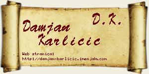 Damjan Karličić vizit kartica